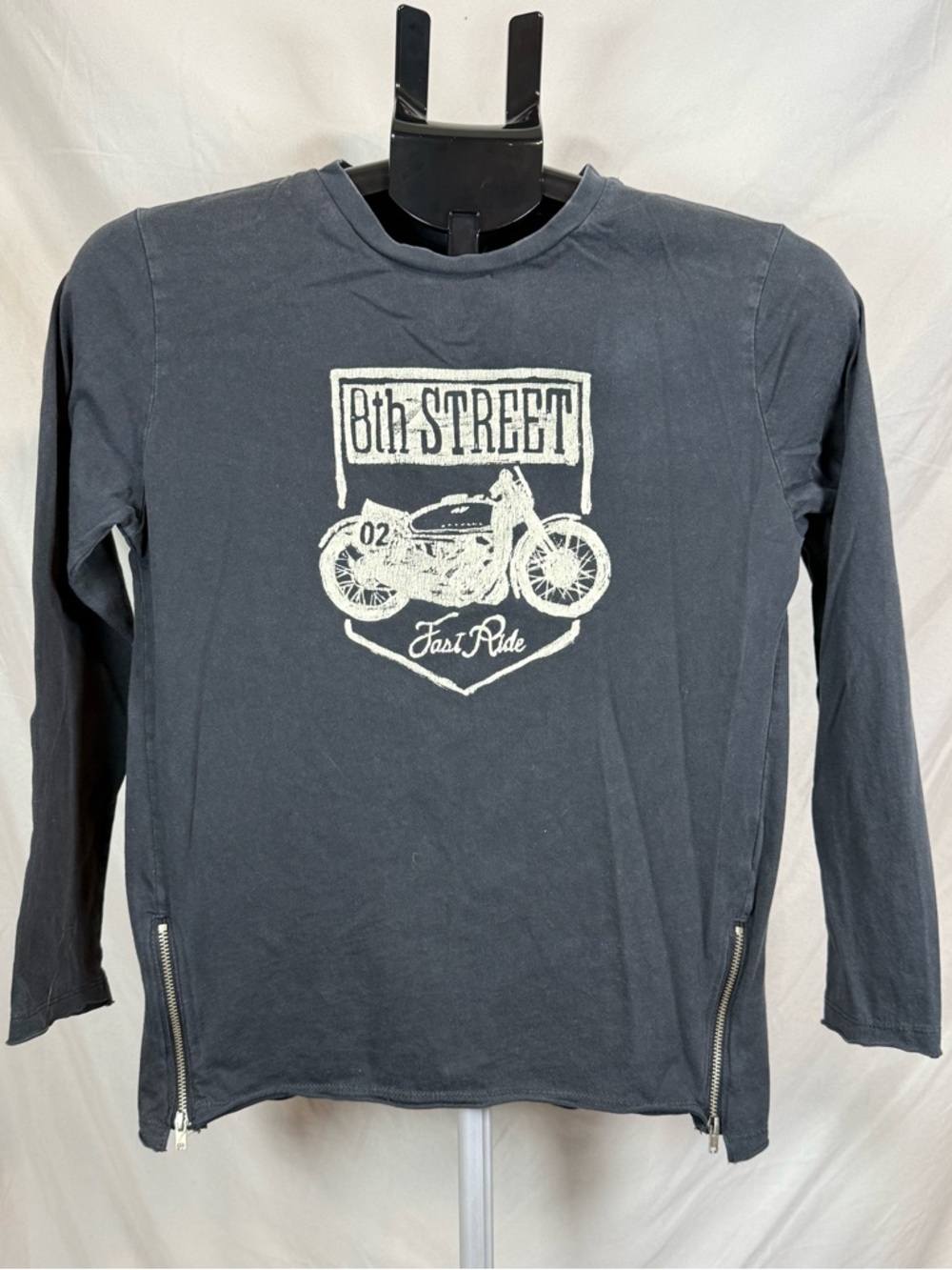 Zara Girls “8th Street Fast Ride” Graphic Long Sleeve Tee 🏍️